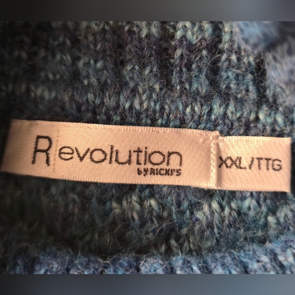 Revolution by Ricki's Blue Knit Asymmetrical Sweater - XXL - Picture 2 of 5